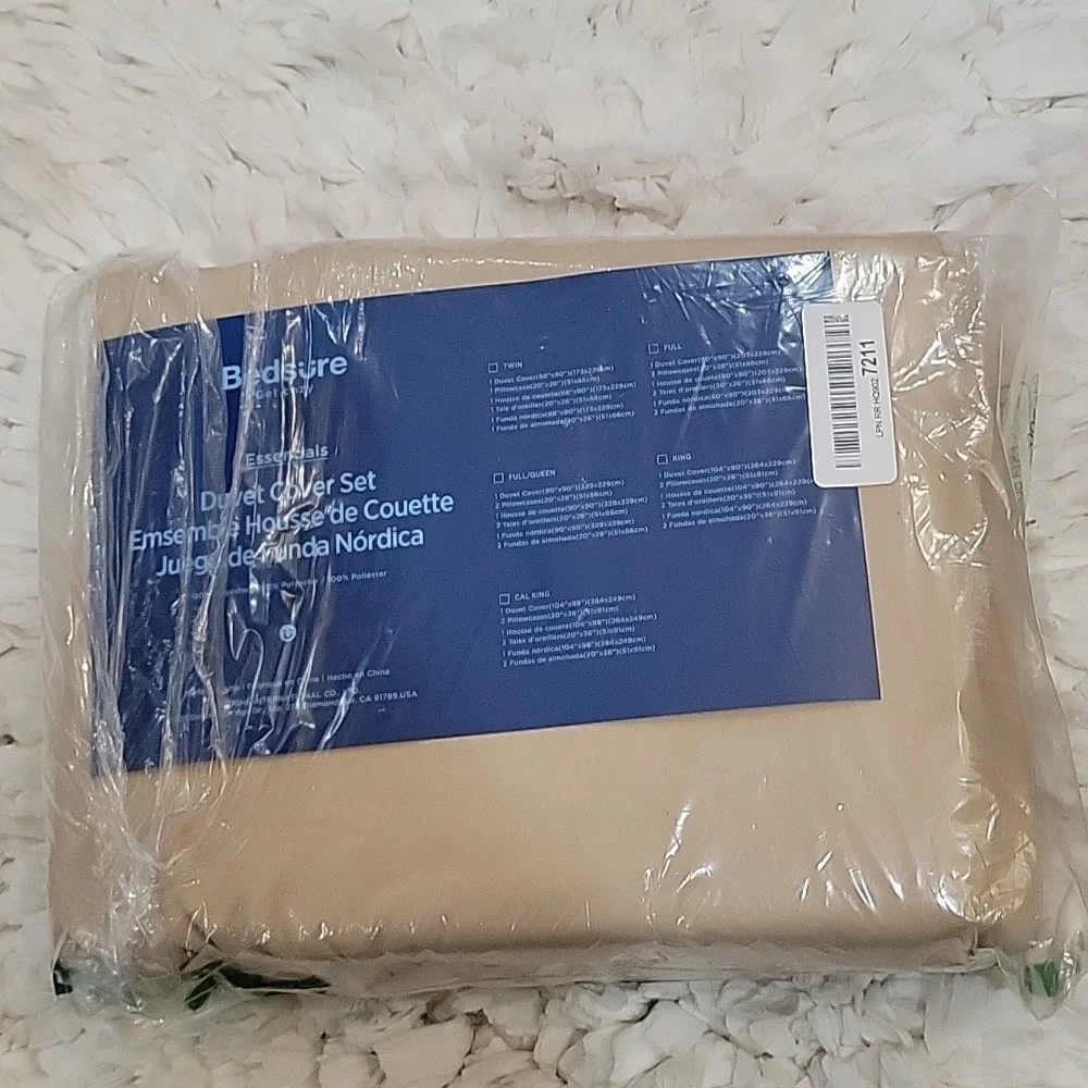Bedsure tan 3 piece duvet cover set Full 80x90